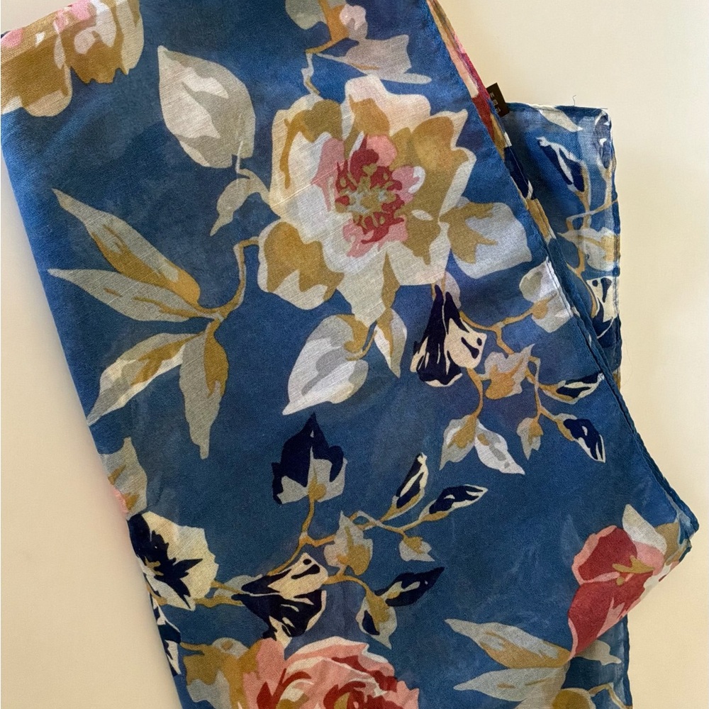 Blue Floral Scarf